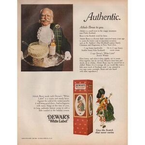 Dewar's White Label Scotch Authentic Athole Brose Recipe Vintage‎ Print Ad 1970